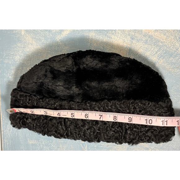 Vtg North King J.J. Seifter NYC Fur Hat Dyed Beaver & Persian Lamb Black Cossack main image 8